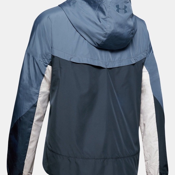 Under Armour Always On Blue And Orange Windbreaker Jacket Size Large - Picture 3 of 4